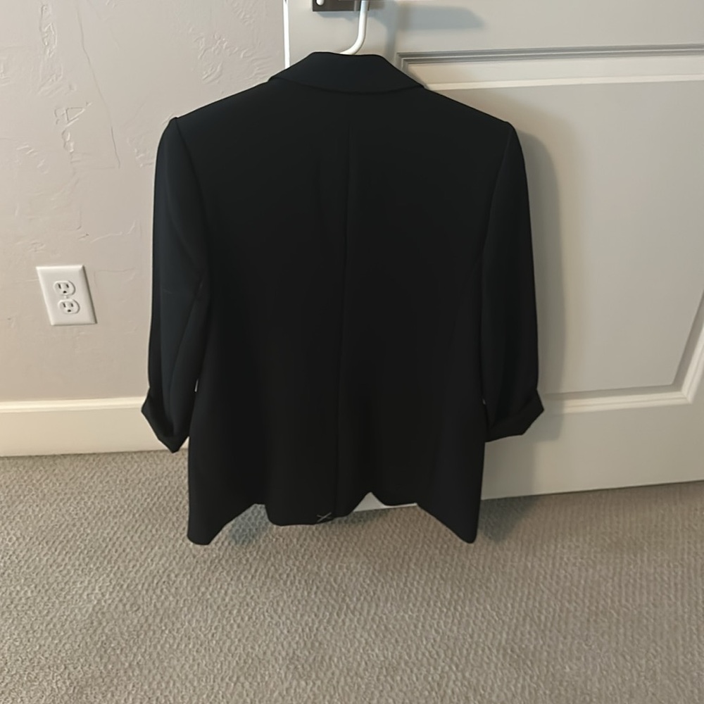 Express Editor Black Blazer Structured Suit Jacket - image 2